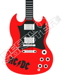ACDC Electric Guitar Decal Sticker
