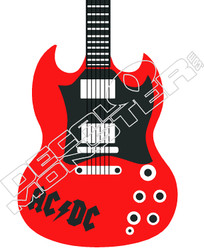 Red AC/DC Vinyl Decal Sticker – Car, Motorbike, Helmet, 4x4