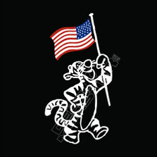 Tigger USA Flag Decal Sticker