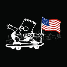 Bart Simpson American Flag Decal Sticker