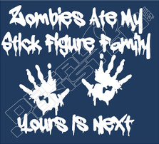 Zombies Ate Stick Family 51 Decal Sticker