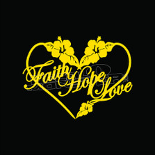 Faith Hope Love Heart Decal Sticker