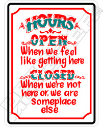 Hours Open Closed Decal Sticker