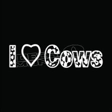 I Love Cows Decal Sticker