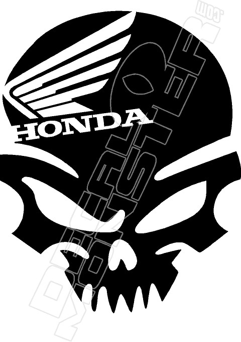 Honda Moto Skull - DecalMonster.com