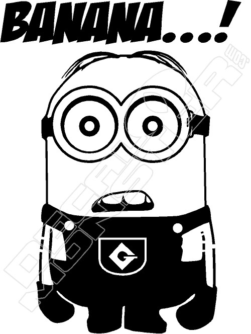 minion drawing with banana