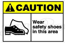 Caution 002H  - Wear safety shoes in this area
