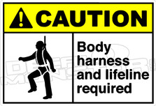 Caution 015H - Body harness and lifeline required