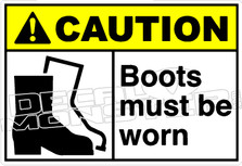 Caution 016H - Boots must be worn