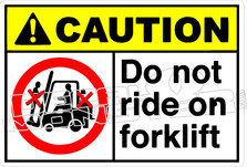 Caution 052H - Do not ride on forklift 1