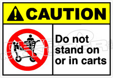Caution 054H - Do not stand on or in carts 