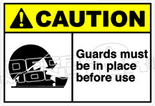 Caution 114H - Guards must be in place before use 