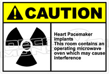 Caution 130H - Heart pacemaker implants this room