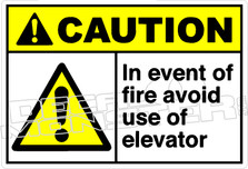 Caution 152H - In event of fire avoid use of elevator