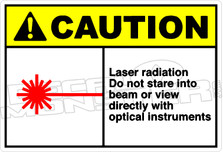 Caution 165H - Laser radiation do not stare into beam 