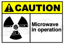 Caution 181H - microwave in operation