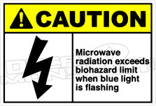 Caution 185H - microwave radiation exceeds biohazard limit 