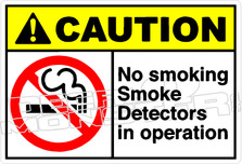 Caution 195H - no smoking smoke detectors in operation