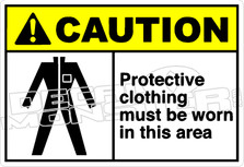 Caution 220H - protective clothing must be worn in this area