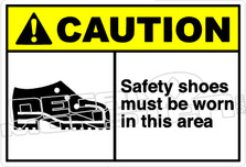 Caution 254H - safety shoes must be worn in this area