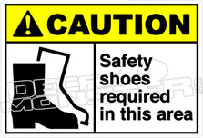 Caution 255H - safety shoes required in this area