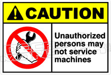 Caution 286H - unauthorized persons may not service machines