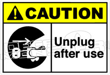 Caution 289H - unplug after use 