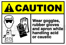 Caution 312H - wear goggles, rubber gloves and apron 