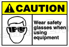 Caution 318H - wear safety glasses when using equipment