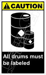 Caution 001V - all drums must be labeled