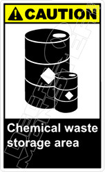 Caution 016V - chemical waste storage area