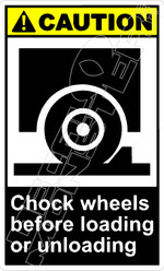 Caution 017V - chock wheels before loading or unloading