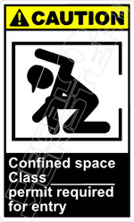 Caution 023V - confined space class ___ permit required