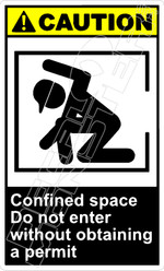 Caution 024V - confined space do not enter without obtaining a permit