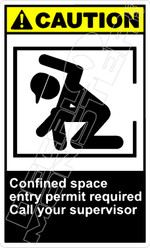 Caution 025V - confined space entry permit required 