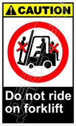 Caution 053V - do not ride on forklift