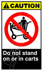 Caution 055V - do not stand on or in carts 