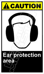 Caution 066V - ear protection area 