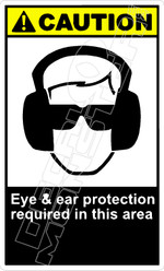 Caution 080V - eye & ear protection required in this area