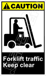 Caution 109V - forklift traffic keep clear 