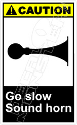Caution 113V - go slow sound horn 