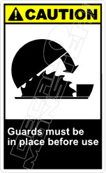 Caution 116V - guards must be in place before use