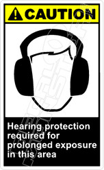 Caution 130V - hearing protection required for prolonged exposure 