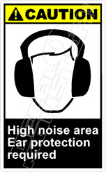 Caution 131V - hearing protection required in this area 