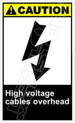 Caution 150V - high voltage cables overhead 