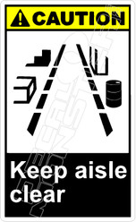 Caution 159V - keep aisle clear 