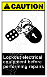 Caution 176V - lockout electrical equipment before performing repairs