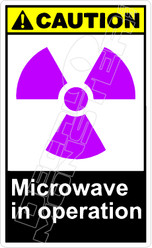 Caution 185V - microwave in operation