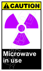 Caution 186V - microwave in use