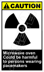 Caution 187V - microwave oven could be harmful to persons wearing pacemakers 
